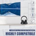 Retekess TA006 Casque TV Sans Fil, Casque Audio, 8 H, Portée de 30 m, Casque Stéréo 3,5 mm, Entrée RCA, Câble Coaxial, Câble Audio – Image 2