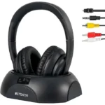 Retekess TA006 Casque TV Sans Fil, Casque Audio, 8 H, Portée de 30 m, Casque Stéréo 3,5 mm, Entrée RCA, Câble Coaxial, Câble Audio