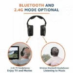 Retekess TA007 Casque TV sans Fil, Station de Charge d'émetteur 2.4G, Pas de Retard Audio, 60m, Casque Television, pour la Maison – Image 2