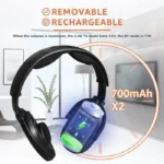 Retekess TA007 Casque TV sans Fil, Station de Charge d'émetteur 2.4G, Pas de Retard Audio, 60m, Casque Television, pour la Maison – Image 3