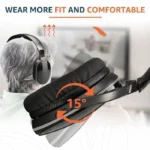 Retekess TA007 Casque TV sans Fil, Station de Charge d'émetteur 2.4G, Pas de Retard Audio, 60m, Casque Television, pour la Maison – Image 4