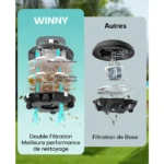 Robot de Piscine Sans Fil - WYBOT - WINNY 200 - Double Filtration - Autonomie 75 min - Léger 3,3 kg – Image 3