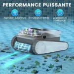 AIRROBO PC10 Robot de Piscine sans Fil,des Parois et de la Ligne d' Eau,120Min & 170m² d'Autonomie,Forte Puissance d’Aspiration – Image 2