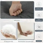 Salon de jardin d'angle modulable avec Table à manger, un Banc et 2 Canapé, 6 Personnes - Gris + Noir – Image 5