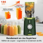 Sans Préparation Extracteur de Jus,Nettoyage installer Rapide,115mm Extracteur de Jus Lent,Rendement en jus de 99 %,1,2 L – Image 4
