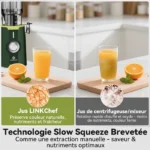 Sans Préparation Extracteur de Jus,Nettoyage installer Rapide,115mm Extracteur de Jus Lent,Rendement en jus de 99 %,1,2 L – Image 5