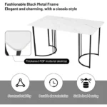 Set de Salle à Manger 5 pièces Plateau de Table en Table à Manger avec 4 chaises Set de Table de Cuisine Moderne pour Salon – Image 4