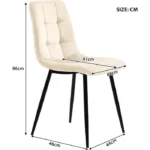 Set de Salle à Manger 5 pièces Plateau de Table en Table à Manger avec 4 chaises Set de Table de Cuisine Moderne pour Salon – Image 6