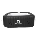 Spa gonflable 6 places - RELXTIME - Carré - 130 micro-jets - Température jusqu'à 40°C - Noir – Image 4