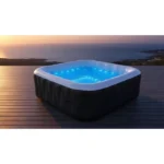 Spa gonflable avec bandeau LED SUNSPA - AC02-LED - 185 x 65 cm - 6 places - Carré (Avec filtre, cadenas, tapis de sol et couverture) – Image 2