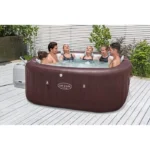 Spa gonflable BESTWAY - Lay-Z-Spa Maldives - Hydrojets - 201x201x80 cm - 5 à 7 places - Carré (couverture, cartouche, 5 appuie-tête) – Image 2