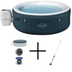 Spa gonflable BESTWAY - Lay-Z-Spa Miami - 140 airjets - 196 x 66 cm - 4 à 6 places - Rond + Balai aspirateur électrique Aquascan