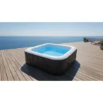 Spa gonflable SUNSPA - AC01 - 157 x 67 cm - 4 places - Carré (Livré avec filtre, cadenas, tapis de sol et couverture) – Image 4