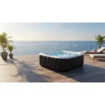 Spa gonflable SUNSPA - AC01 - 157 x 67 cm - 4 places - Carré (Livré avec filtre, cadenas, tapis de sol et couverture) – Image 5