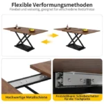 Table à Manger avec Chaises, Ensemble Table à Manger, 5 Pièces, 4 Chaises en Velours Noir, Table Couleur Noyer Pieds en Métal – Image 3