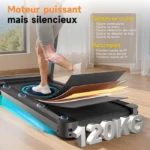Tapis de course avec 10% d'inclinaison - Tapis de machine électrique - 1-12km/h - Moteur 3,0HP - Ecran LED - Surface 40 x 97 cm – Image 4