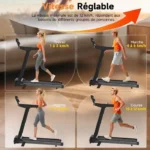 Tapis de course avec 10% d'inclinaison - Tapis de machine électrique - 1-12km/h - Moteur 3,0HP - Ecran LED - Surface 40 x 97 cm – Image 6