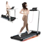 Tapis de Course Pliable et Inclinable à 7.7%,1400W,CITYSPORTS WP3,1-12km/h.Noir avec bleu.APP.Bluetooth