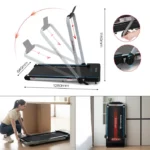 Tapis de Course Pliable et Inclinable à 7.7%,1400W,CITYSPORTS WP3,1-12km/h.Noir avec bleu.APP.Bluetooth – Image 3