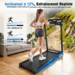 Tapis de course pliable - YEE RUN - 3.0HP - Vitesse max 14 km/h - Pente manuelle 12% - Bluetooth – Image 3