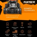 Fuxtec tondeuse à gazon thermique mulching autotractée 196cm3 largeur de coupe 51cm – Image 3