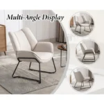 Wahson Fauteuils de Salon Confortable avec Assise Épais, Fauteuil Relax et Moderne avec Pied Métal pour Salon et Chambre, Lin, – Image 5