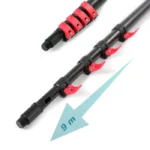 XPOtool Brosse de lavage – 295 x 72 x 8950 mm – avec Manche télescopique de 9 m Kit d’Amenée d’eau et Tuyau de 15 m – pour Fenêtres, – Image 4